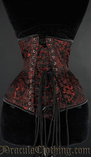 Red Brocade Extreme Waist Clasp Corset 