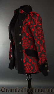 Red Brocade Female Pirate Jacket