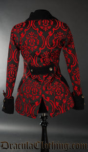 Red Brocade Female Pirate Jacket