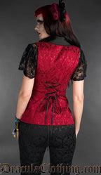 Red Brocade Ladies Vest