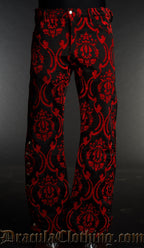 Red Brocade Officer Pants