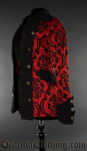 Crimson Brocade Female Pirate Jacket