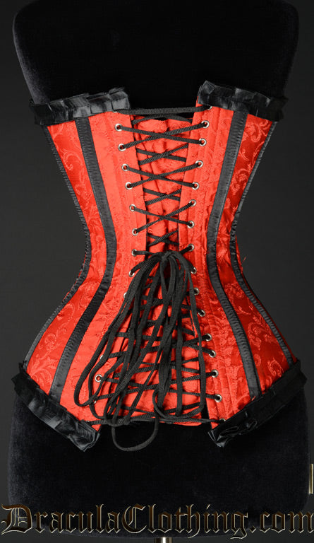 Red Brocade Romantic Overbust
