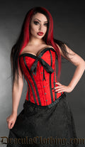 Red Brocade Romantic Overbust