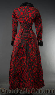 Red Brocade Shieldmaiden Coat