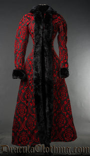 Red Brocade Shieldmaiden Coat