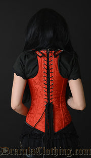 Red Brocade Shoulder Corset