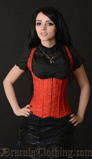 Red Brocade Shoulder Corset