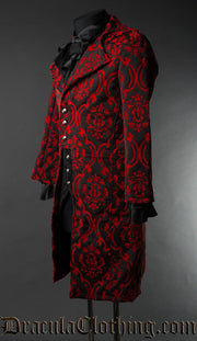 Red Brocade Elegant Tailcoat