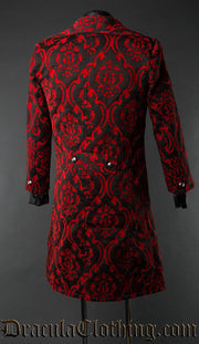 Red Brocade Elegant Tailcoat