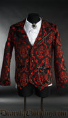 Red Brocade Tesla Jacket