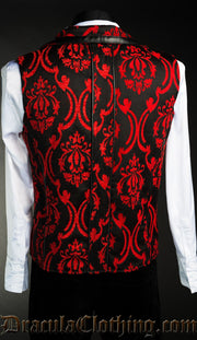 Red Brocade Tesla Vest