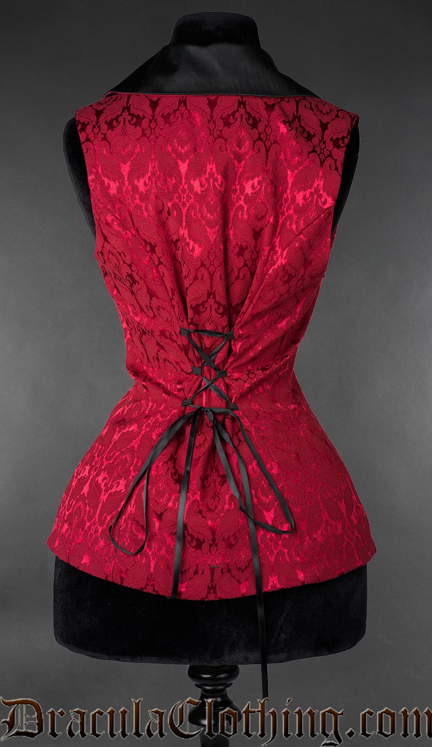 Red Brocade Ladies Vest