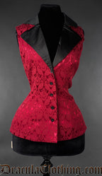 Red Brocade Ladies Vest