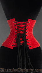 Red Cotton Double Boned Waist Cincher