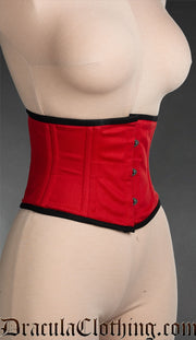 Red Cotton Laceless Corset