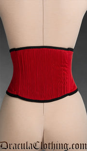 Red Cotton Laceless Corset