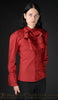 Red Cotton Ruffle Shirt