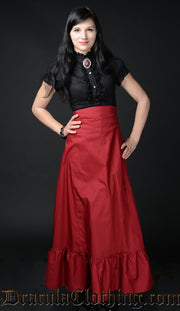 Red High Waist Skirt