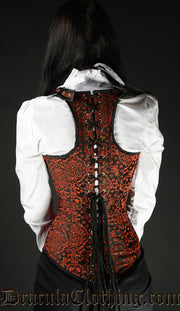 RED JACQUARD SHOULDER CORSET