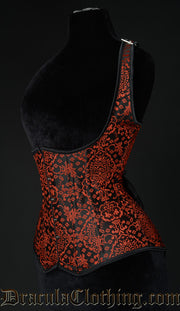 RED JACQUARD SHOULDER CORSET