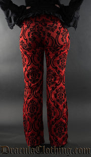 Red Jacquard Female Pirate Officer Pants