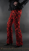 Red Jacquard Female Pirate Officer Pants