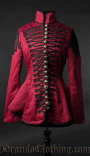 Red Ladies Military Jacket