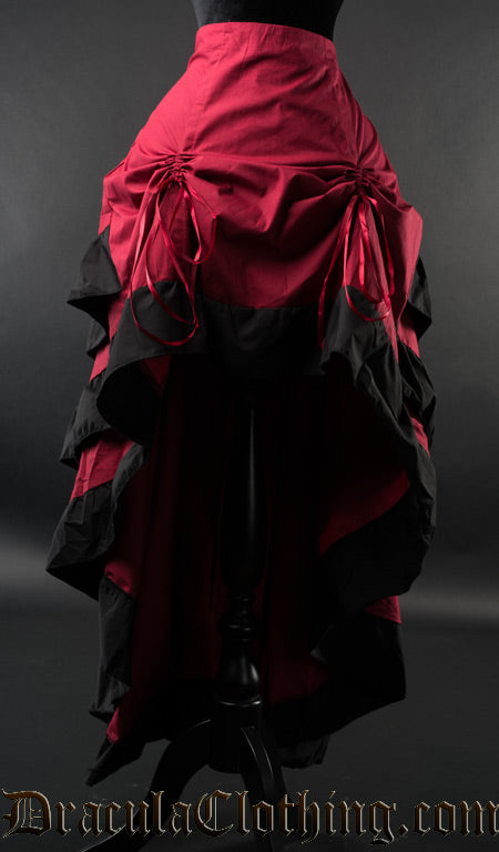 Red Layer Bustle Skirt
