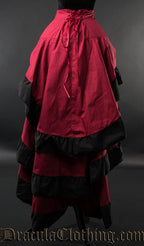 Red Layer Bustle Skirt