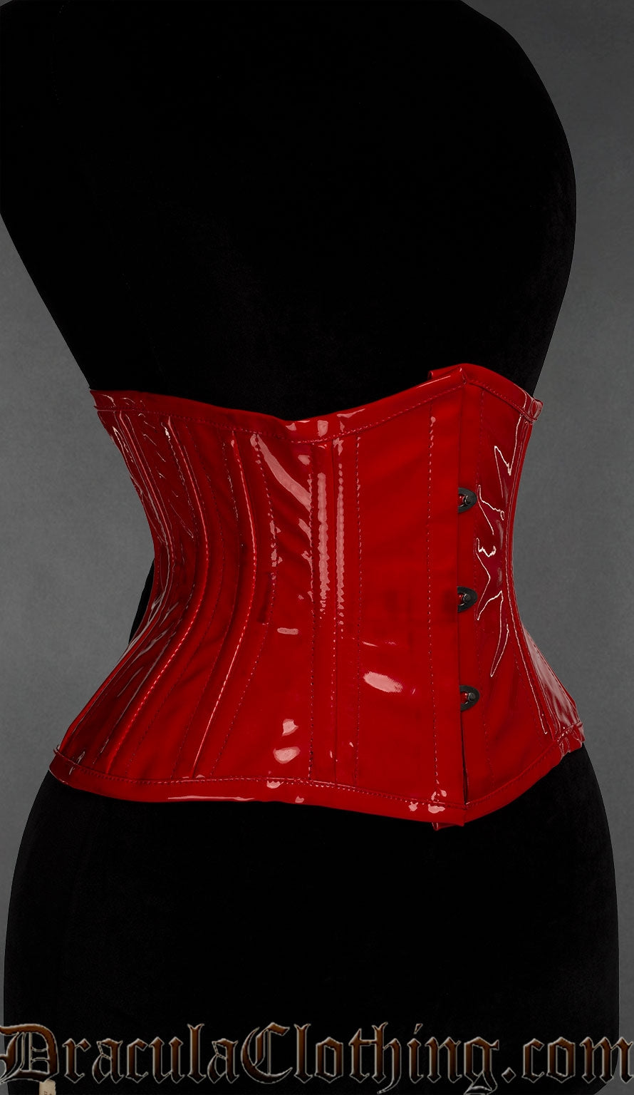 Red PVC Double Buttoned Waist Cincher