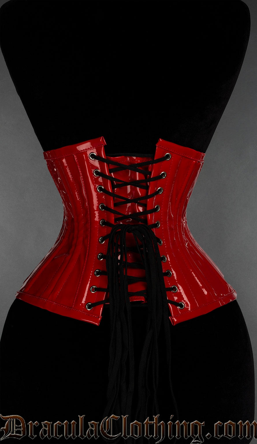 Red PVC Double Buttoned Waist Cincher