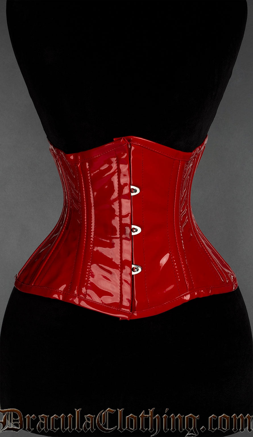 Red PVC Double Buttoned Waist Cincher