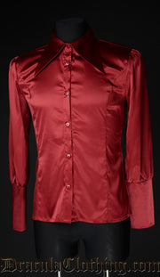 Red Satin Cravat Shirt