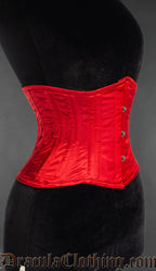 Red Satin Double Boned Waist Cincher
