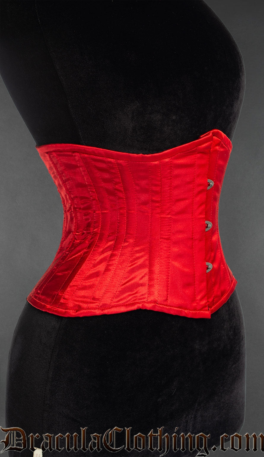 Red Satin Double Boned Waist Cincher