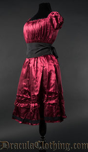 Red Satin Gothabilly Dress