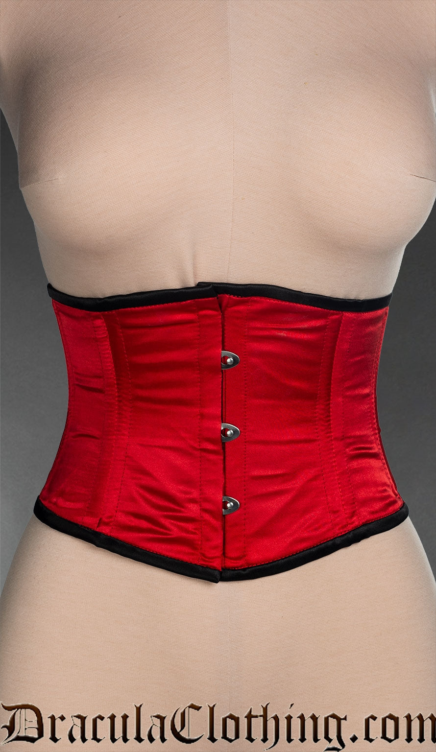 Red Satin Laceless Corset