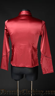 Red Satin Military Shirt