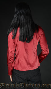 Red Satin Military Shirt