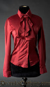 Red Satin Ruffle Blouse