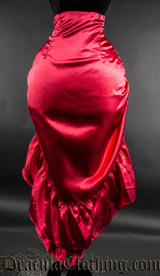 RED SATIN TWO LAYER BUSTLE SKIRT