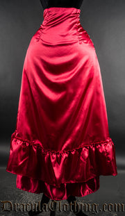 RED SATIN TWO LAYER BUSTLE SKIRT