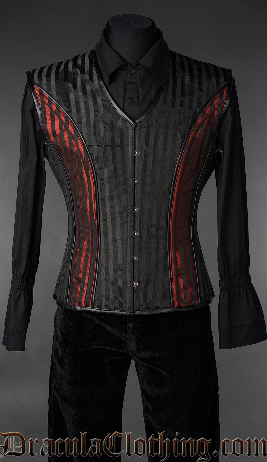 Red Striped Corset Vest
