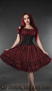 Red Striped Gothabilly Dress