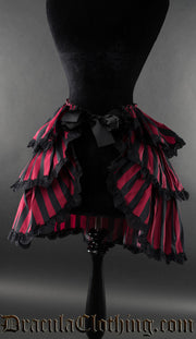 Black And Red Striped Overskirt