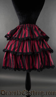 Black And Red Striped Overskirt