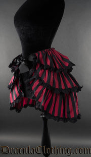 Black And Red Striped Overskirt