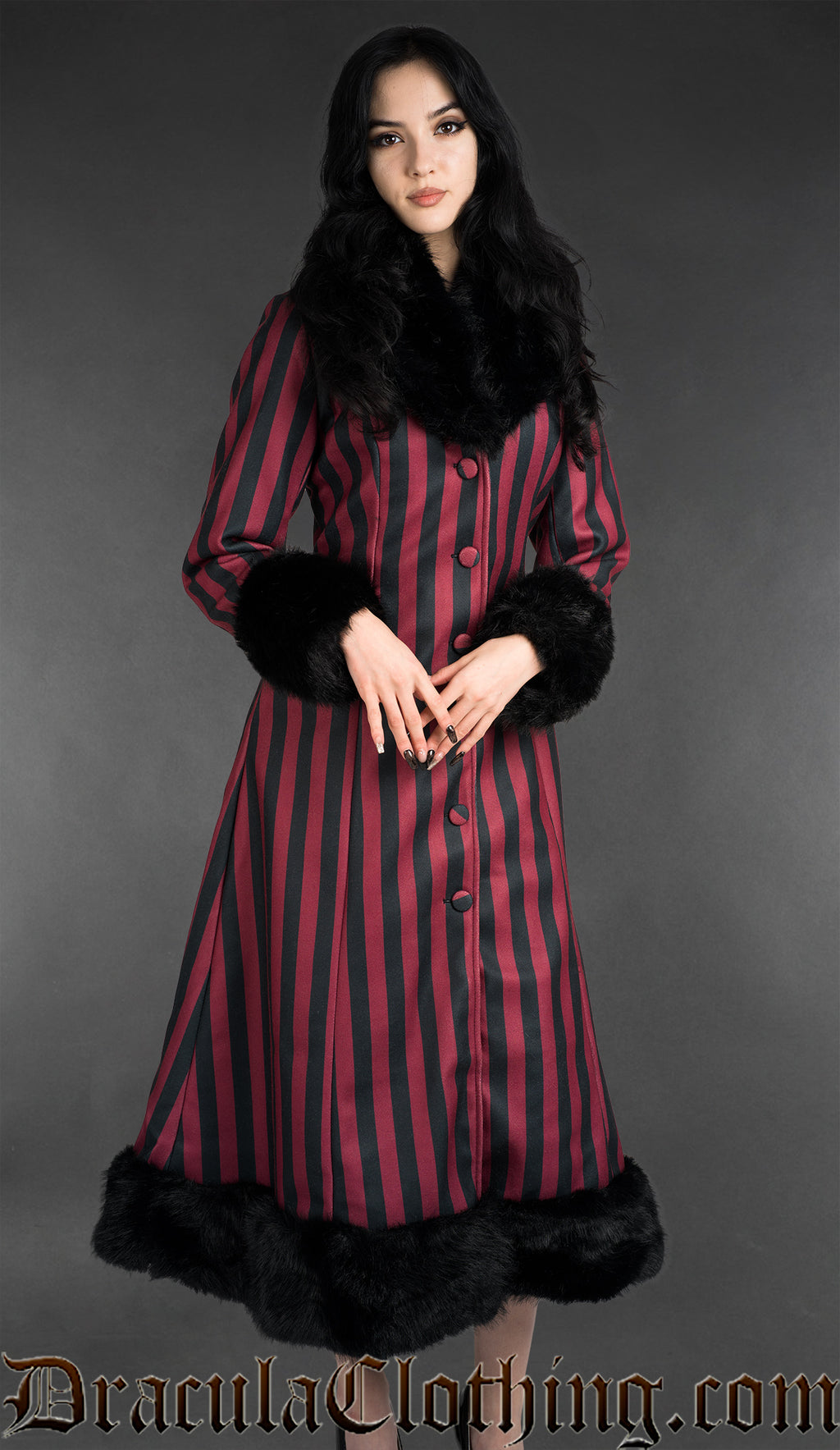 Red Striped Winter Coat