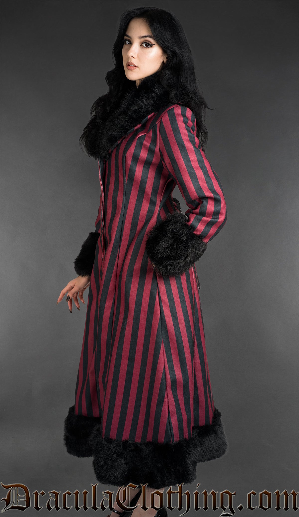 Red Striped Winter Coat